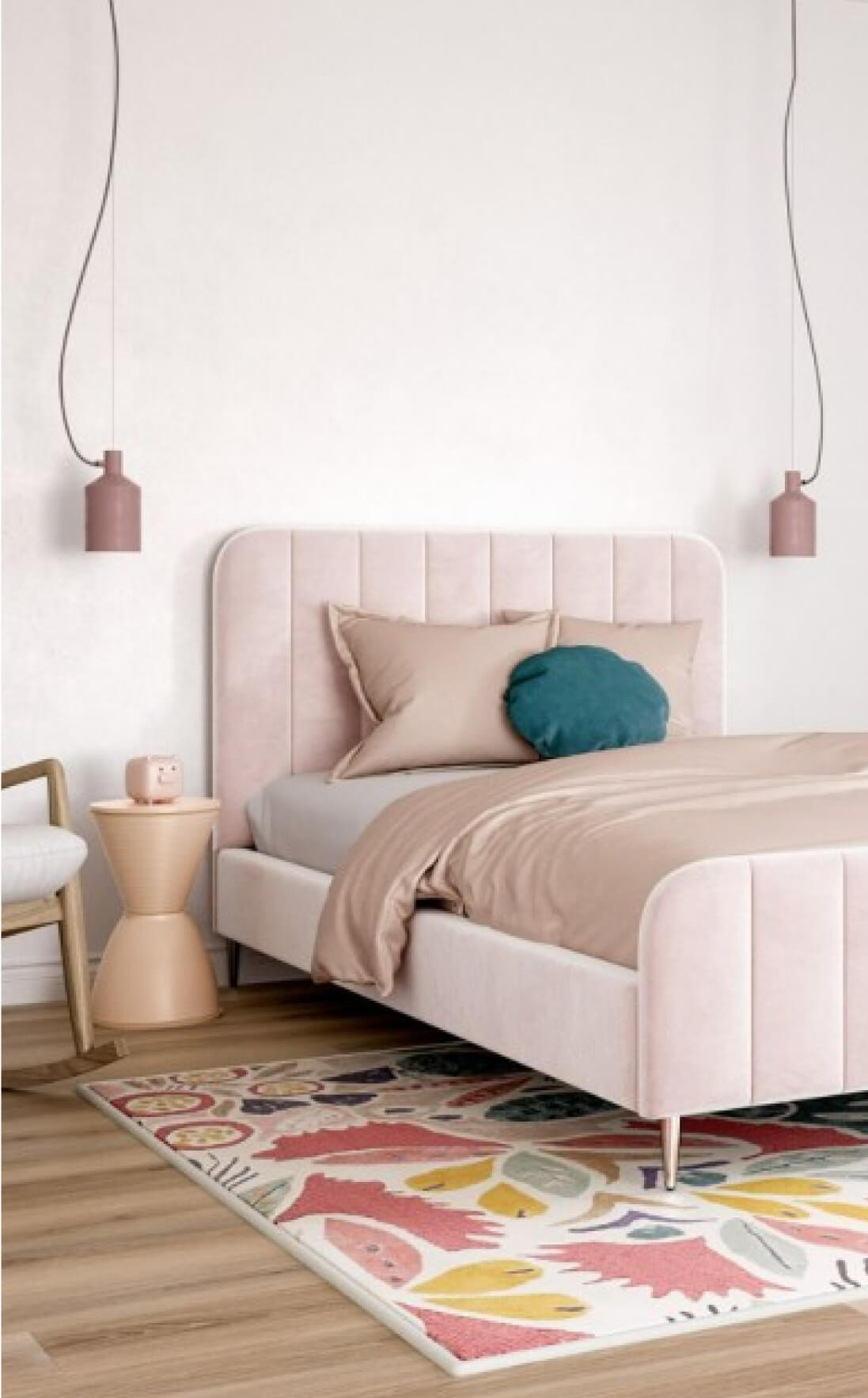 Fleur pink bed frame