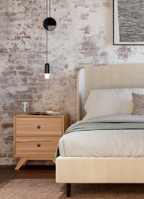 Example bedroom suite with neutral colours